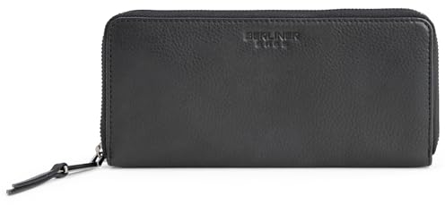 Berliner Bags Premium Geldbörse Palma aus Leder mit RFID-Schutz, Portemonnaie für Damen - Schwarz