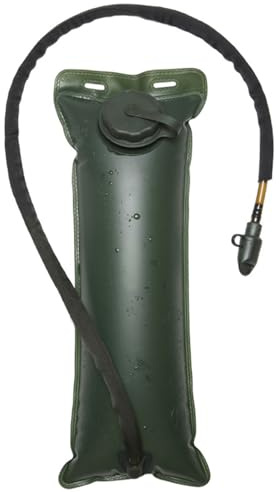 Trinkblase 3L, Trinkbeutel mit Schlauch, Trinkblase mit Beissventil, Outdoor Wasserbeutel Militär, mit Großer Öffnung, Auslaufsicherer Deckel, Isolier Schlauchabdeckung, zum Wandern, Radfahren
