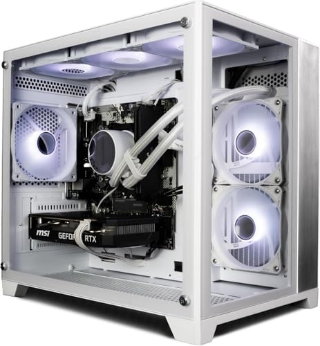 ionz Gaming PC - Desktop Computer, Ryzen 5 5600, NVIDIA RTX 5060,16GB RGB RAM, 1TB NVMe SSD, 240mm AIO Liquid Cooling, Windows 11, 600W 80+ PSU, WiFi, White - KZ-900