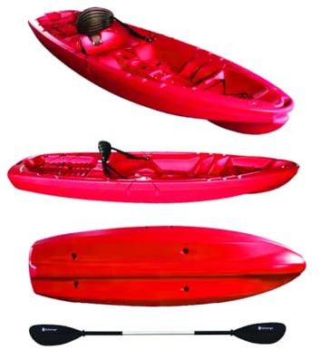 Canoa monoposto Gil 2.0 misura 254 cm Big Mama con seggiolino e pagaia (ROSSO)