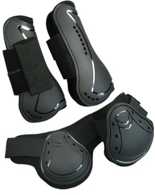 Amagogo 4 Piezas de Protectores de tendones para Caballos, Protectores para Patas Delanteras y traseras, Mallas para Caballos, Equipos de protección para