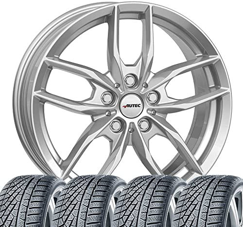 4 Winterräder Allwetter Vidron 7x18 ET 45 5x112 Schwarz mit 235/55 R18 104V HAN Kinergy 4S 2 X H750A XL FR M+S 3PMSF kompatibel mit VW Tiguan Allspace Tiguan