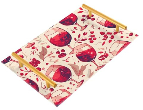 Bandeja rectangular decorativa plana con asas para servir de desayuno para joyas, perfumes, cenas, charolas para servir