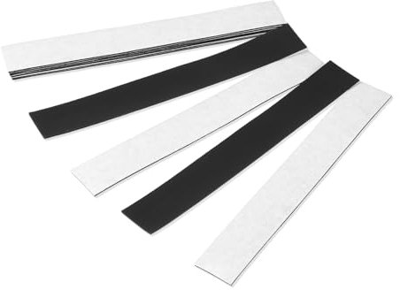 10 Pcs Magnetic Strips with Adhesive Backing, Flat Magnetics Strips for Crafts, Rectangle Magnetic Tape for DIY Projects, Flexible Magnetics Strip for Whiteboard Organization (5.9 X 0.78 X 0.04 Inch)