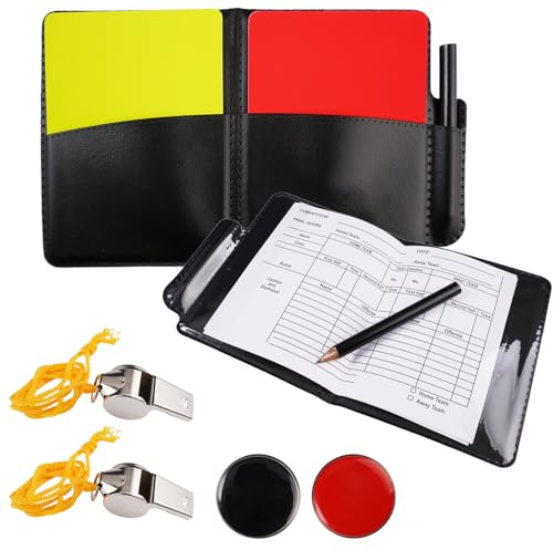 21 Piezas Kit de Tarjetas de árbitro, Tarjetas árbitro de Deportes, Juego para Fútbol con Tarjeta Roja y Amarilla, 4 Tarjeta Rojas y Amarillas, para Competiciones Profesionales, Deportes Escolares