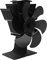 Aoaoy Ventilador de chimenea alimentado por calor, no eléctrico, ventilador de horno de arranque automático, resistente a altas temperaturas, ahorro de energía, 6 alas, color negro