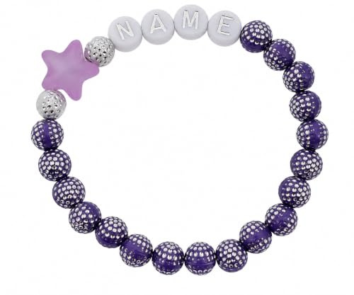 Pulsera de perlas para bebé y niño con nombre de 1 a 2 años, aprox. 12 cm, pulsera de nacimiento, pulsera de nombre, pulsera de bautismo, pulsera infantil.