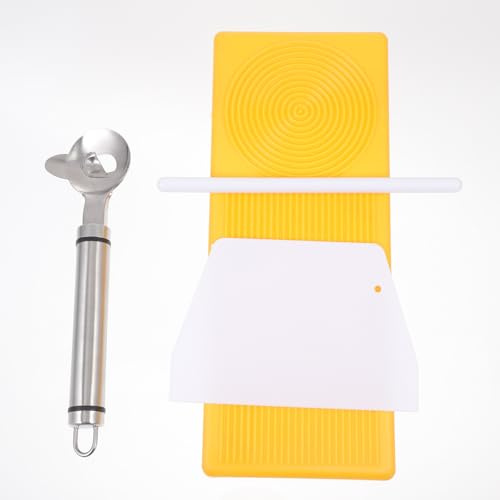 AUTSUPPL Juego de 4 Piezas para Hacer Pasta Molde de Macarrones y Tabla de Ñoquis en Pp y Acero Inoxidable, Diseño Práctico y Seguro para Cocina Color Aleatorio