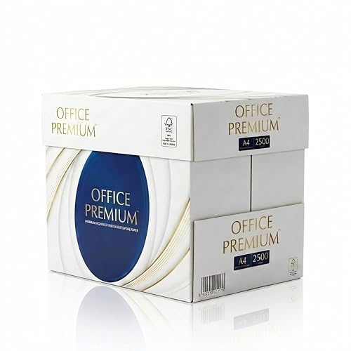 Office Premium A4 Multipurpose Printer Copier Paper – 2500 Sheets (5 x 500), White BOX, Compatible Printing Paper for Laser, Inkjet, Copy & Fax, Printer Paper A4 White, Printer Paper for Home & Office