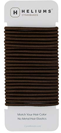 Cyndibands Elastic Hair Ties – Dark Brown - No Damage 4mm Ponytail Holders for Women & Kids, 24-Pack Hair Elastics in Neutral Colors
