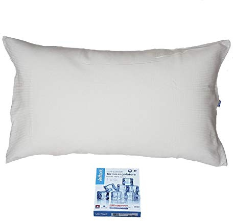 Velfont copricuscino copriguanciale termoregolatore in Tessuto Outlast di 100% Cotone con Cerniera