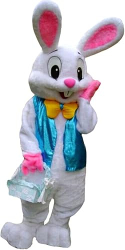 Plysch påskhare vuxen kostym kanin halloween maskot kostym, M 171 cm till 180 cm (5'7 till 5'11)