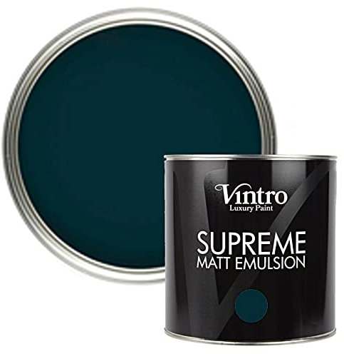 Vintro | Luxury Matt Emulsion | Smooth Chalky Finish | Multi Surface Paint | for Walls, Ceilings, Wood and Metal | (Hackfall - Dark Green, 2.5 Litres)
