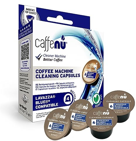 Caffenu | Lavazza Blue Reinigungskapseln | Kaffeemaschinenreiniger für frischen Kaffee | Reinigungskapseln für Lavazza Blue Maschinen | Barista-Zubehör | Mit dem Entkalkerset kombinierbar