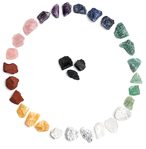 PURAJA All in One Edelstein Set | 1000g | Alle Wasserstein Mischungen selbst zusammenstellen | Je drei Stück von den 10 beliebtesten Wasser- & Heilsteinen | 100% Natursteine