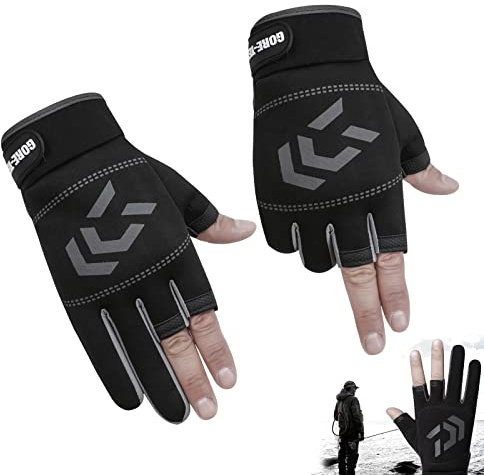 1 Par Guantes De Pesca Con Tres Dedos Guantes De Pesca Antideslizantes De Verano Guantes Deportivos De Verano Para Hombre ajustable Para Actividades Al Aire Libre, Pesca, Ciclismo, Calefacción