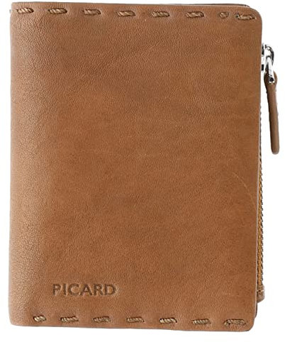 Picard Herren Geldbeutel Ranger 1 mit Reißverschluss aus Rinderleder und RFID-Schutz in der Farbe Cognac, 11784M4210