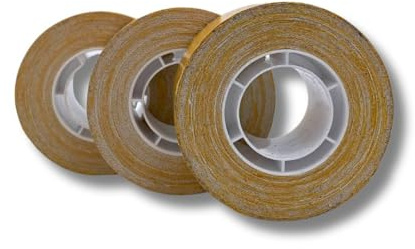 ACIT Nastro Biadesivo per parrucche, 3 rotoli, telato con alto spessore 8469, rotolino in tela per impianti tricologici, alta adesività e resistenza (25 mm)