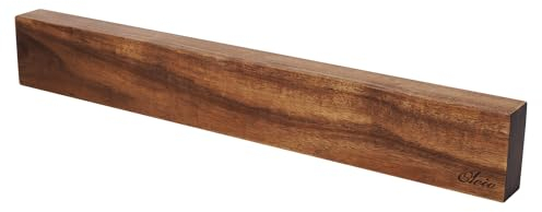 zayiko Oleio Magnetleiste Messerhalter aus Akazienholz XL - 50 x 7cm, für bis zu 10 Messer - Einfache Montage, Stilvoller Messerblock Magnetisch für die Küche