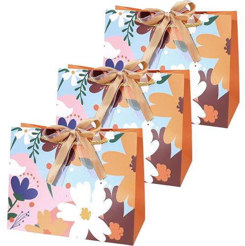BSITSSS 3 sacchetti regalo, sacchetti di carta con manici, sacchetto regalo di compleanno, sacchetti di imballaggio, per regali, compleanni, celebrazioni, matrimoni (25 x 12 x 20 cm)