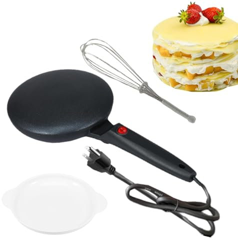 Crepiera Automatica - Crepiera Antiaderente, Pentola Elettrica, Crepiera Elettrica | Crepe Maker Portatile 600 W - 7,87 Pollici. Pentola Con Controllo Automatico Della Temperatura Costante Per