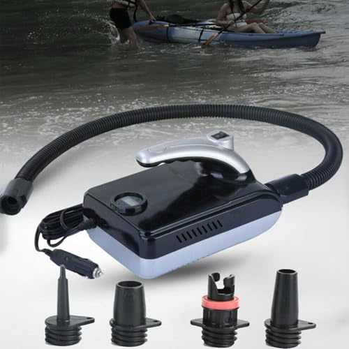 Gziztx SUP Electric Pump 20 PSI Intelligent Electric Air Pump with 4 Nozzles, Digital Adjustable LCD Function, 12V DC Car Connector, for Inflatable Stand Up Paddle Boards, Air Bed, Inflatable Kayak