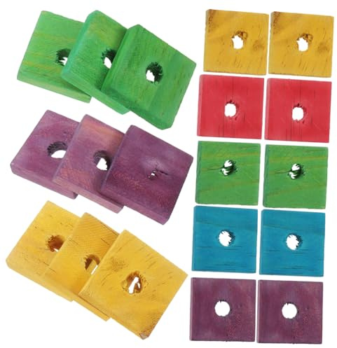 Milisten 50pieces Parrot Toy DIY Wood Chip Bird Chew Toy Bird Supplies for Parrots