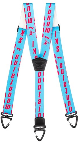 Olata Tirantes Ajustables para Pantalón de Esquí con Mosquetones de Plástico. 4 cm (Adulto). Y-Forma - Azul/Rosa
