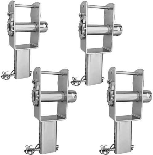 BIGalleons 4 Pack Trailer Stake Pocket Winch Fit 50' and 4 of Truck Straps, Galvanized Trailer Winch 5400Lbs Load Limit, 16200Lbs Capacity for Flatbed Trailer Trucks Winches Flatbed Tie-Down