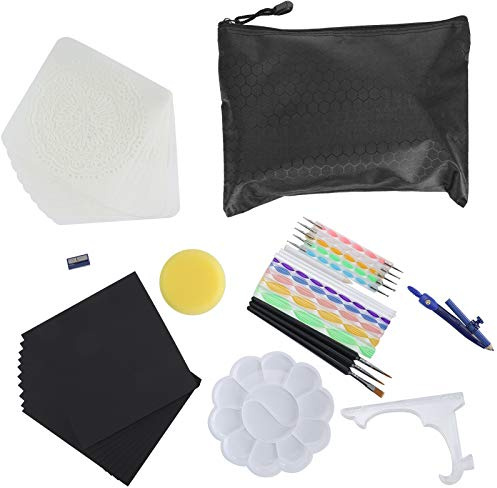 Sunicon 43Pcs Mandala Dotting Tools Set, DIY Art Template Embellishment Stick Painting Accessories