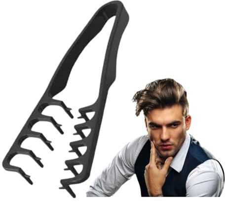 Texture Comb,Wide Tooth Comb,Magic Comb for Creating Beautiful Curls,Texturising Comb for Voluminous Hair,Scalp Concealer Comb,Lightweight Styling Tool for Curly Hair,Texture Comb Men Women (Black)