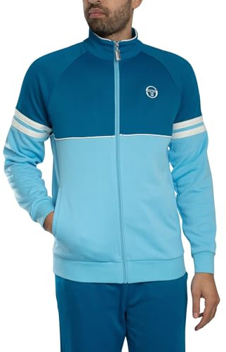 Sergio Tacchini Men's Orion Track Jacket, Mykonos Blue/Baltic Sea/Gardenia
