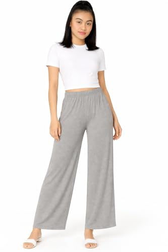 Candid Styles Women Wide Leg Palazzo Pants Ladies Lounge Pants Baggy Flared Trouser 8-26