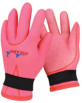 Gogokids Enfant Gants de Plongée en Néoprène 3MM Anti-Dérapant Thermique pour Fille Garçon Snorkeling Natation 3-13 Ans
