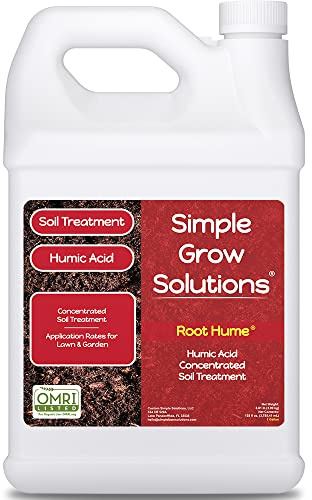 Humic Acid Blend for Lawn and Garden - Root Hume - Concentrated Liquid Soil Conditioner for All Grass Types -Simple Lawn Solutions- OMRI Organic - Use with Fertilizer Program (1 Gallon)