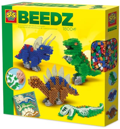 SES Creative Perles à Repasser - Dinos | Activité manuelle | Sans PVC | Dinosaures | pour les enfants | Plusieurs couleurs