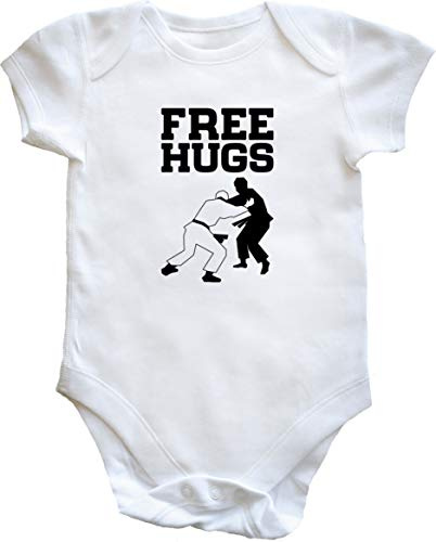 Hippowarehouse Free HugsÃ‚ bjj baby vest bodysuit (short sleeve) boys girls