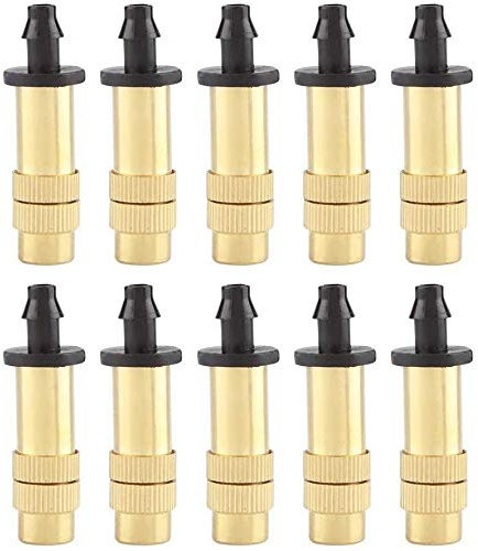 Bhina 10 Morceaux Arroseurs D'irrigation Réglables,Pulvérisation Réglable en Cuivre,L'irrigation en Serre Arroseur,Utilisé pour L'irrigation De Jardin, Pépinière à Effet De Serre, Pelouse