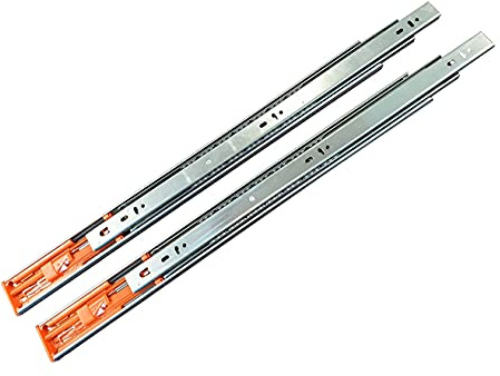 RAM INDUSTRIE - F42 - Guide a Sfera Ammortizzate per Cassetti, Portata 30 kg (550 mm), Montaggio Laterale, Guida Sfilabile, 1 Coppia (2 guide)