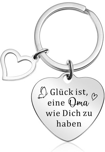 Otuuz Oma Schlüsselanhänger Geschenke Herz Beste Oma Schlüsselanhänger mit Gravur Dankesgeschenke zum Weihnachten Muttertag Geburtstag Geschenkideen