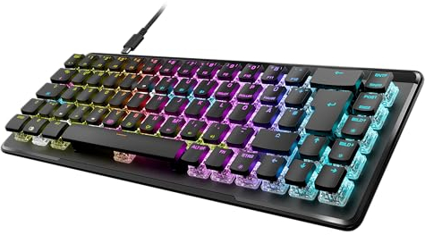 Turtle Beach Vulcan II Mini Air – Optisch-mechanische kabellose Gaming-Tastatur (65%), anpassbare RGB-Beleuchtung, abnehmbares Kabel, Smart Keys, Aluminiumplatte – Schwarz