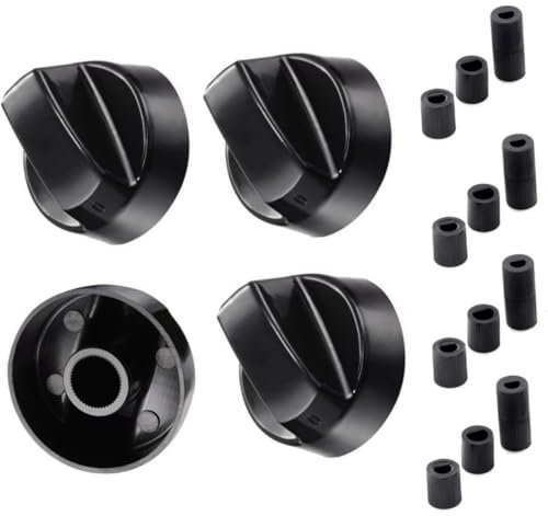 Zwenjuan Perillas de Interruptor de Control,4 Piezas Cocina de Gas Cocina de Botones Negro,Pomo Giratorio para Estufa de Gas,para de Horno Placa de cocción y Cocina