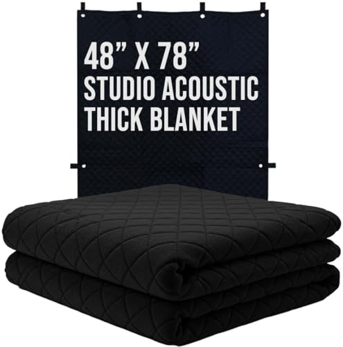 BoxerTool 48 x 78 Sound Dampening Blanket Pro Studio Series - Loops & Grommets for Easy Installation - Diamond Pattern Insulated Blanket, Light Blocker, Sound Absorbing - Thicker