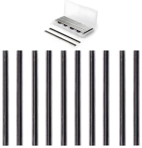 GIONAR 10 cuchillas de cepilladora 82 mm, cuchillas reversibles de cepillado, material de acero rápido, para cepilladores Makita Black & Decker Bosch DeWalt Trend Elegido, etc.