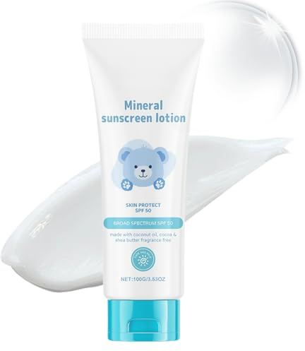 Mineralischer Sonnenschutz für Babys, Mineral Baby Sonnencreme LSF 50, Mineralischer Sonnenschutz SPF 50, der Speziell für die Empfindliche Haut von Kindern und Babys Entwickelt Wurde