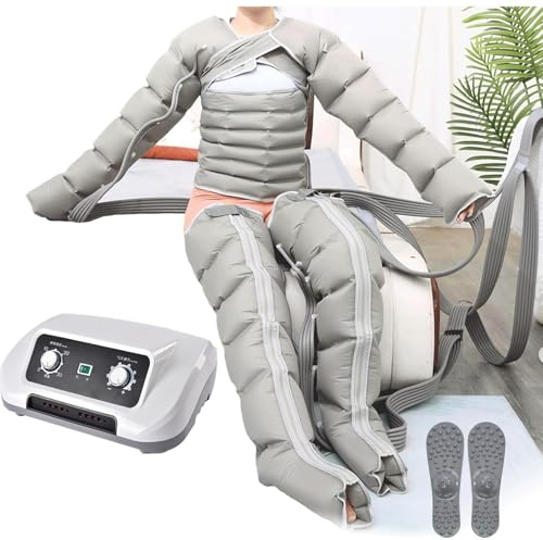 Luftkomprimering Benmassager, Full Kropp Pressoterapi Utrustning Pneumatisk ben Wrap Tryck Maskin 6 Hålrum Främjar Blodcirkulation lugnande Smärtlindring