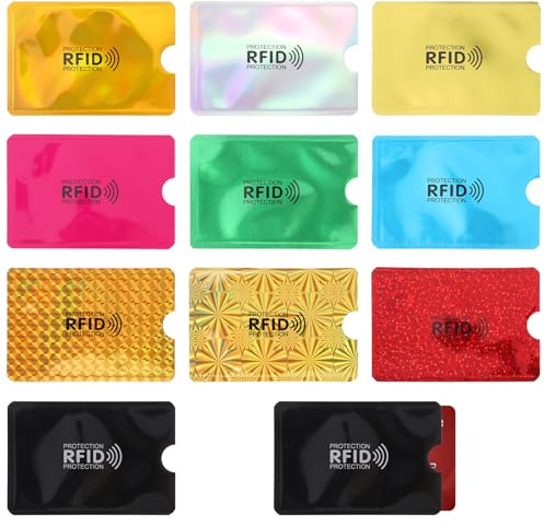 SynHHergyx 20 Stück RFID Blocker Kartenhülle, Bunte Kreditkartenhülle Tragbar Reise Kartenhalter Diebstahlschutz RFID Bankkarten Schutzhülle für Damen und Herren Taschen Geldbörsen Ausweis Debitkarte