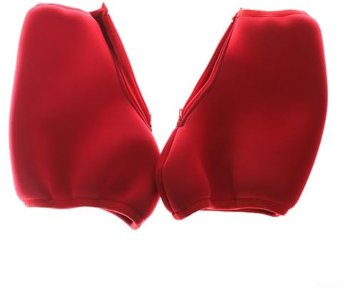 Fundas de neopreno para botas de patinaje artístico con cremallera de longitud completa, resistentes a los arañazos, ajuste elástico para patines de hielo y patines de ruedas, color rojo (S)