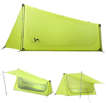 TOMOUNT Tenda da trekking ultraleggera in nylon da uomo, misura piccola, impermeabile e antivento, compatta, per escursionismo, campeggio, attività all'aperto
