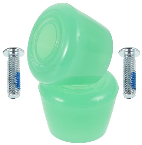 DECOMELODY Butée de Frein en PU pour Patins à roulettes Double Rangée, 1 Paire, Couleur Vert Gelée, Compatible Rollers Quad et Skateboard, Accessoires de Remplacement pour Freinage